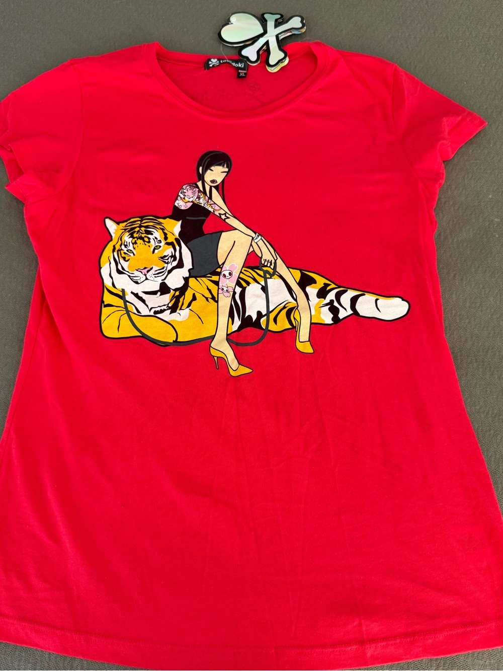 🆕 Vtg Tokidoki women’s xl Asian girl tiger tee shirt original sewn in tag RARE